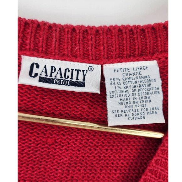 Vintage 90's Y2K Ugly Christmas Sweater Sleeveless Knit Petite Large - Picture 6 of 6